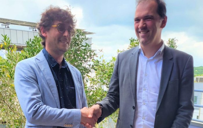 Da sinistra Clément Aubry Tardif, Direttore della divisione robotica di Sitia e Julien Waechter, Vice President R&D di Manitou Group
