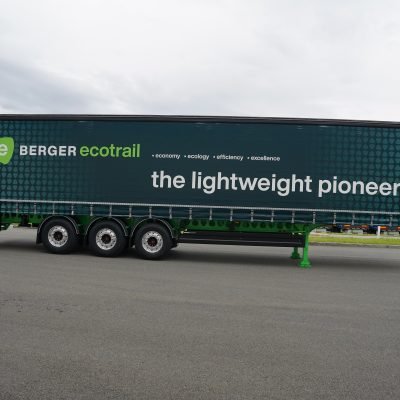Profilo laterale della nuova generazione BERGERecotrail Evolution, tra i semirimorchi più leggeri sul mercato, ideale per massimizzare il carico utile