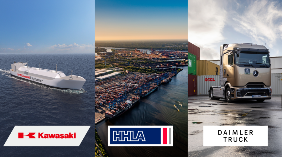 Daimler Truck, HHLA e Kawasaki Heavy Industries, insieme per creare una filiera di approvvigionamento di idrogeno liquido in Europa.