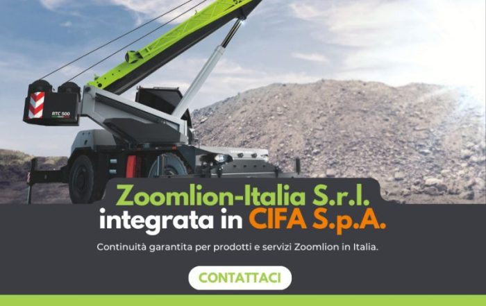 Zoomlion-Italia S.r.l. è stata assorbita da CIFA S.p.A., società del gruppo Zoomlion